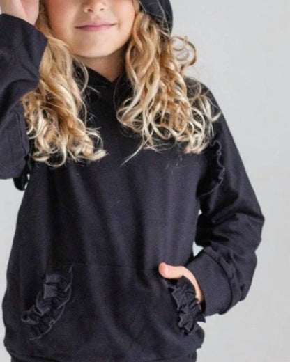 Girl's Ruffle Hoodie