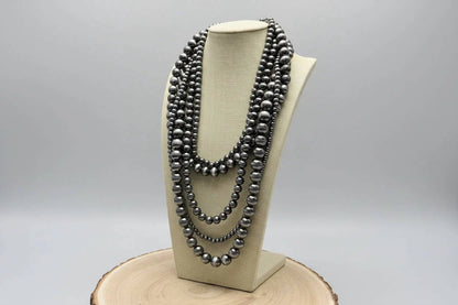 Women's Western Statement 5-strand Faux Sterling Pearl Necklace & Earring Set