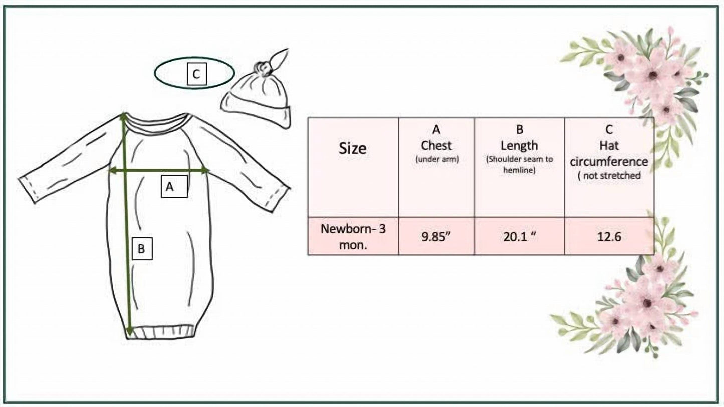 Baseball Baby Gown and Hat