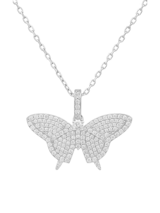 Allyanna Gifts - Women's Moissanite Pave Butterfly Necklace - Rack Hunt