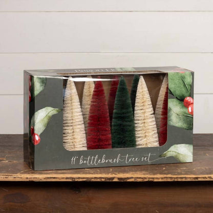 Bottle Brush Trees - Set Of 12