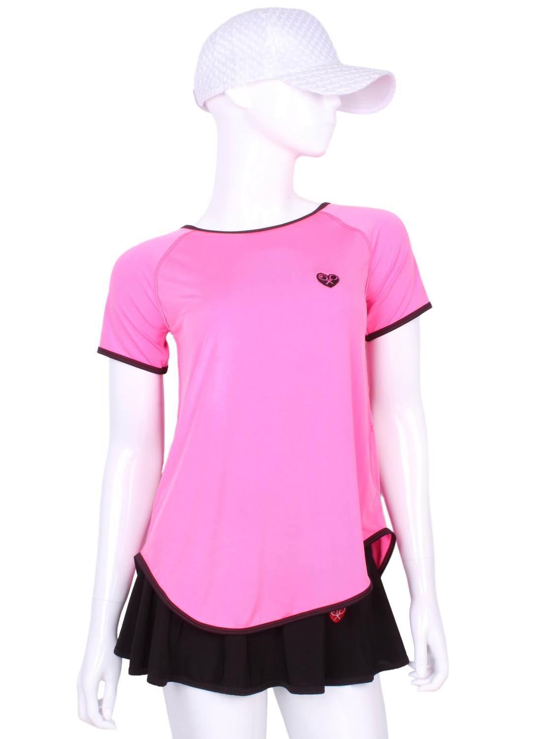 Love Love Tennis - Women's Tie Back Short Sleeve Tennis Tee - Rack Hunt -