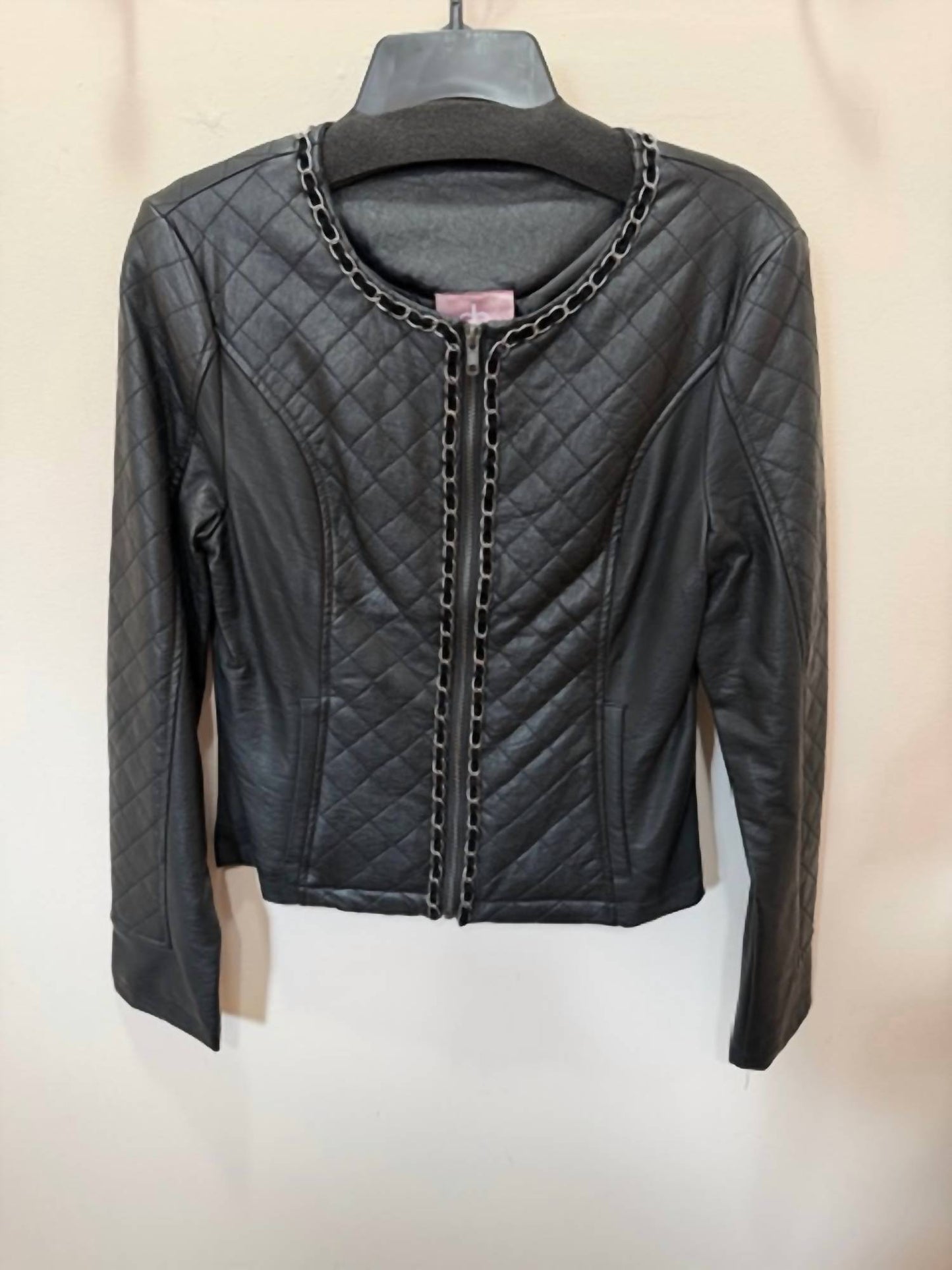 Women's Faux Leather Quilted Jacket