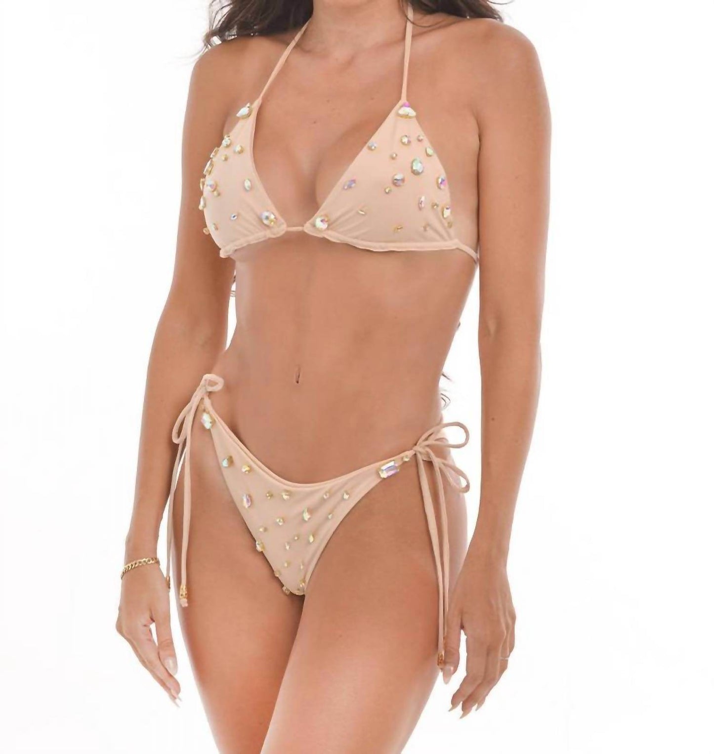 Steffany Milano - Sequined Swimsuit with Chains and Embellishments - Rack Hunt -