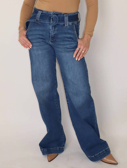 High Waist Stretch Denim Pants