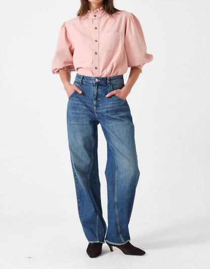 Poet Pussybow Denim Blouse
