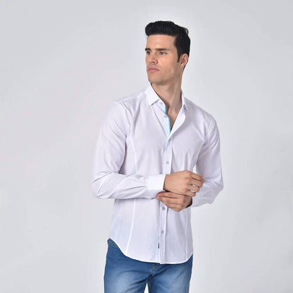 Jacquard Button Down Shirt With Trim