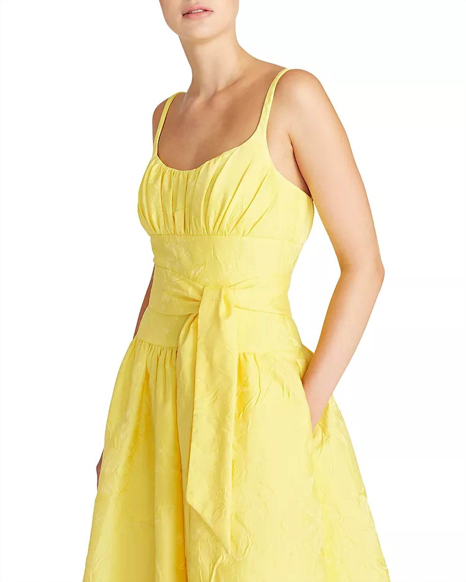 ML Monique Lhuillier - Daffodil Jacquard Fit And Flare Midi Dress - Rack Hunt