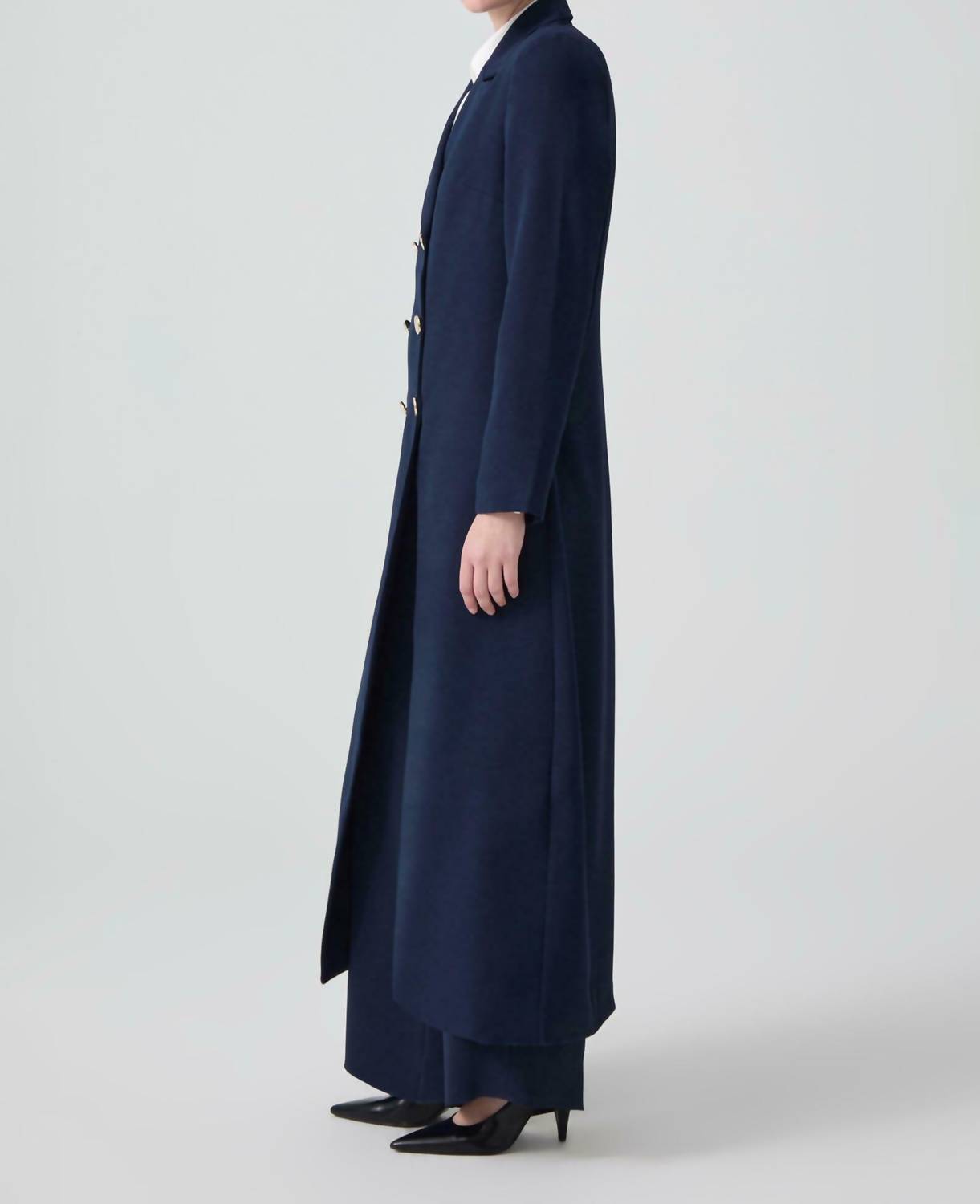 Long Crepe Trench Coat