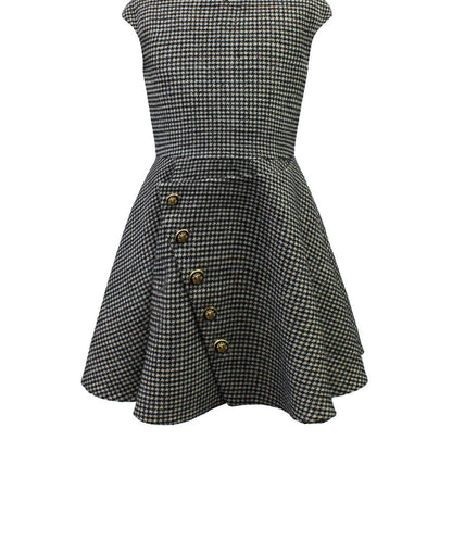 David Charles - Girls David Charles Houndstooth Cap Sleeve Dress - Rack Hunt