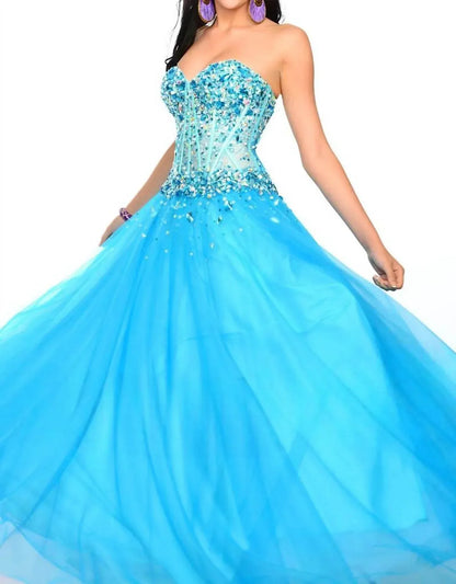 Precious Formals - Fully-sheer Glitzy Ballgown - Rack Hunt