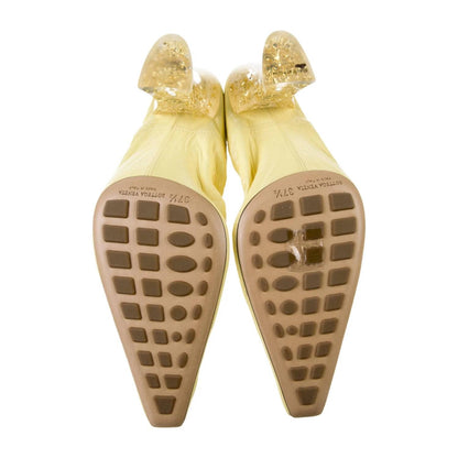 Women's Glitter Heel Leather Pumps