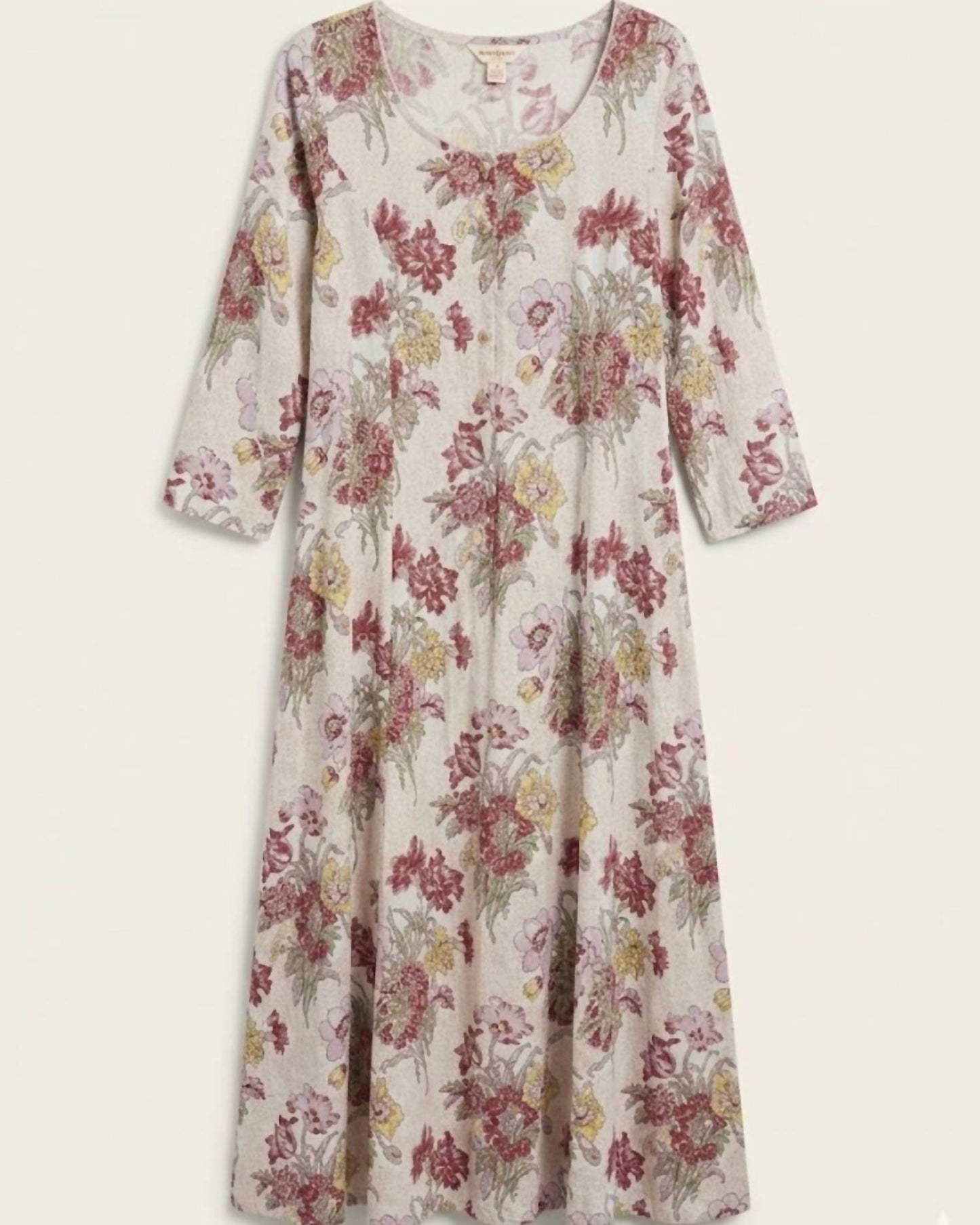 Women's Floral Long Sleeves Caftan Dress