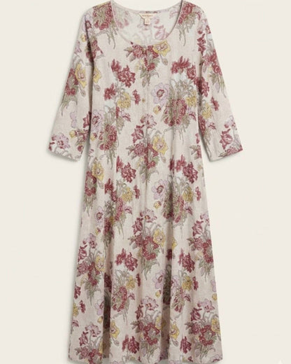 Women's Floral Long Sleeves Caftan Dress
