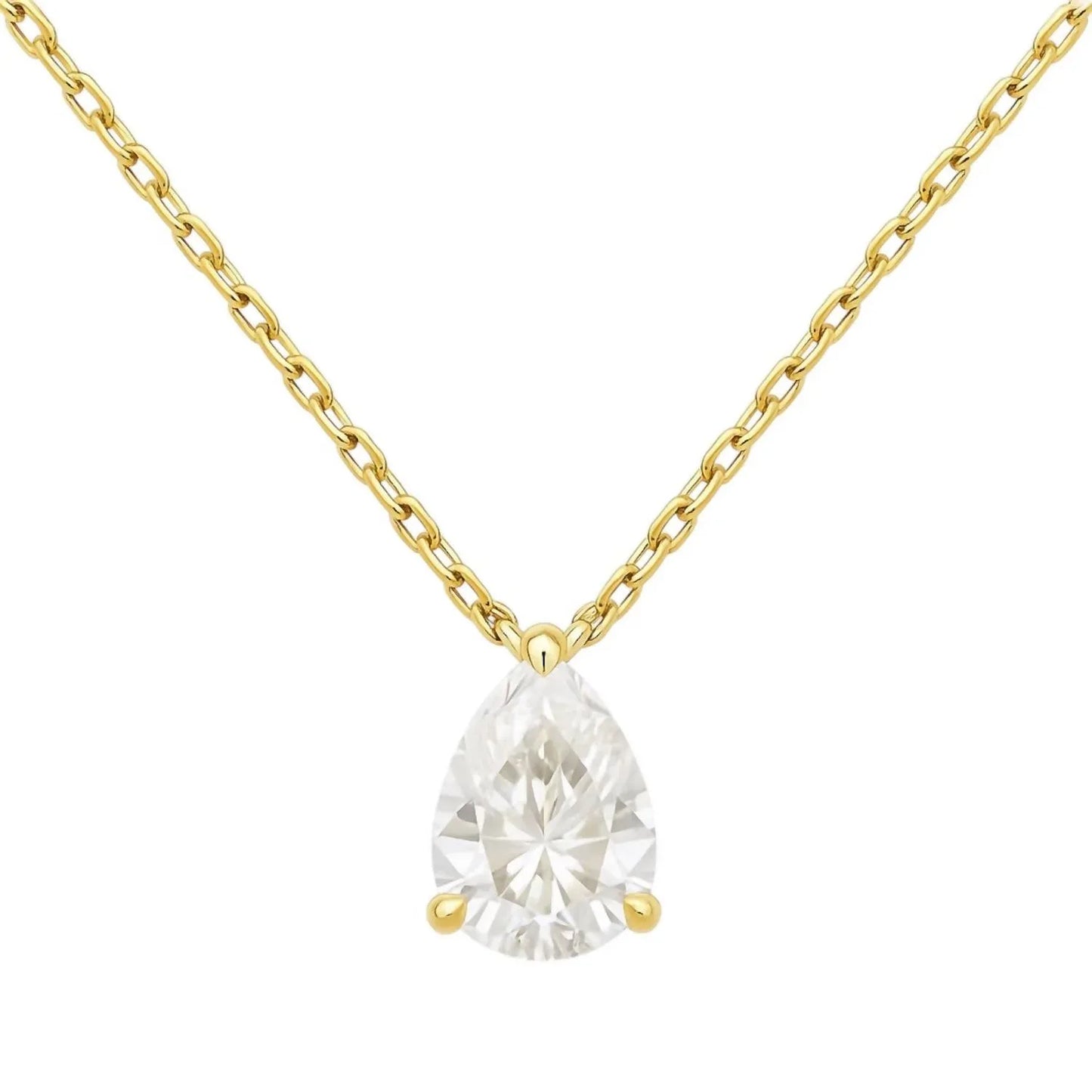 Allyanna Gifts - Women's Moissanite Pear Shape Solitaire Necklace - Rack Hunt