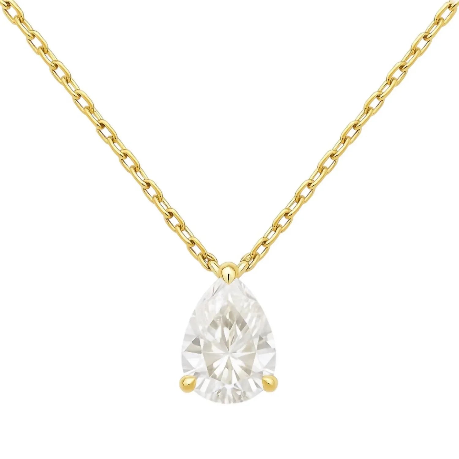 Allyanna Gifts - Women's Moissanite Pear Shape Solitaire Necklace - Rack Hunt