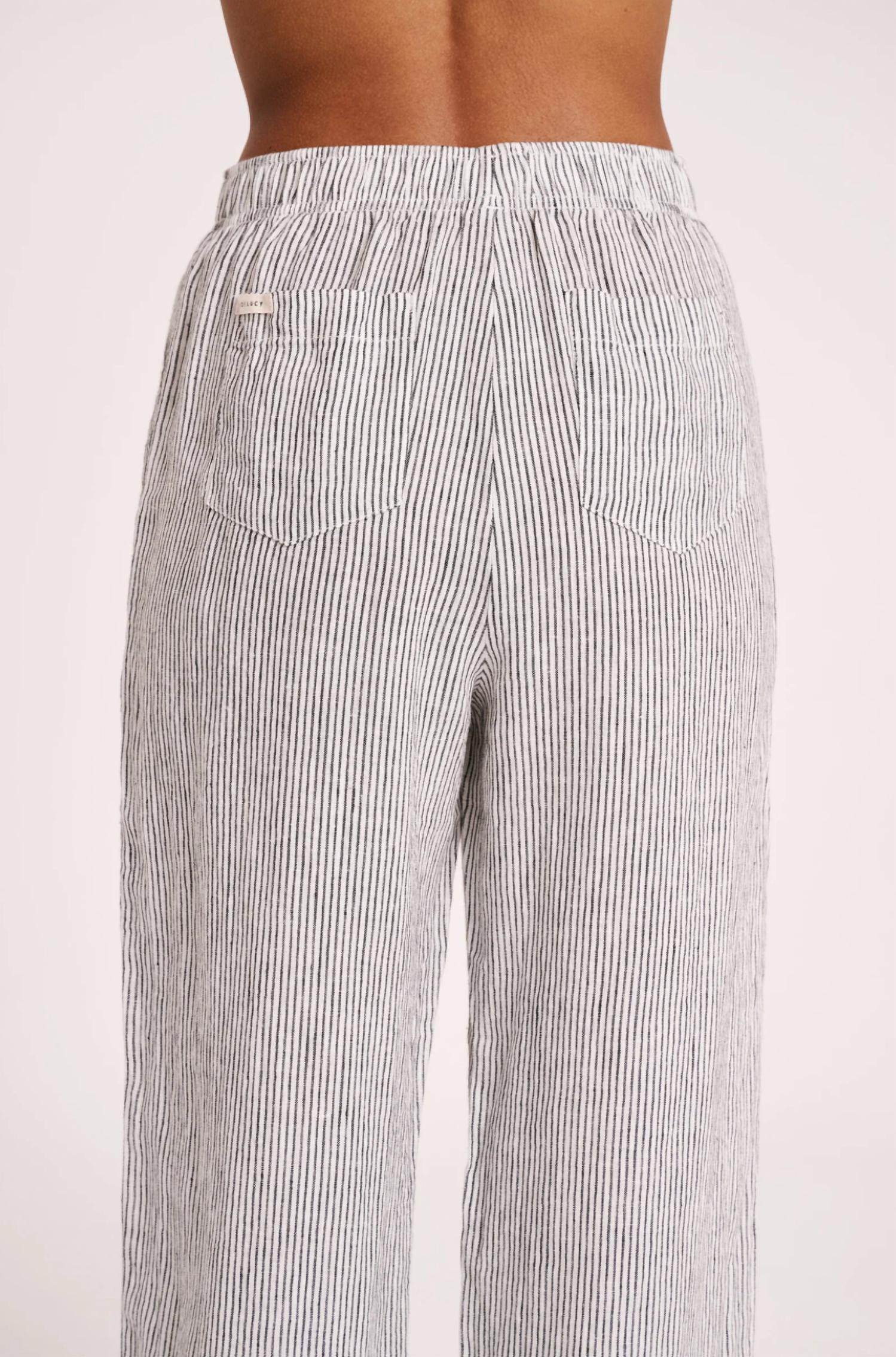 Nude Lucy - Women's Lounge Stripe Linen Pant - Rack Hunt