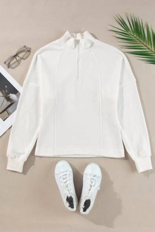 Women's Drop Shoulder Quarter Zip Sweatshirt