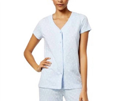 Short Sleeve Button Front Pajama Top