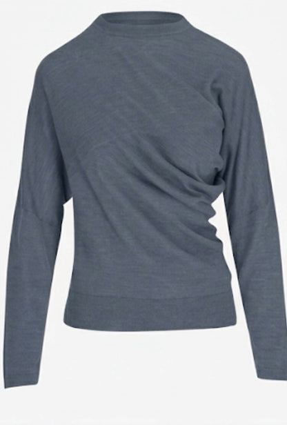 Draped Asymmetric Cut Knit Sweater