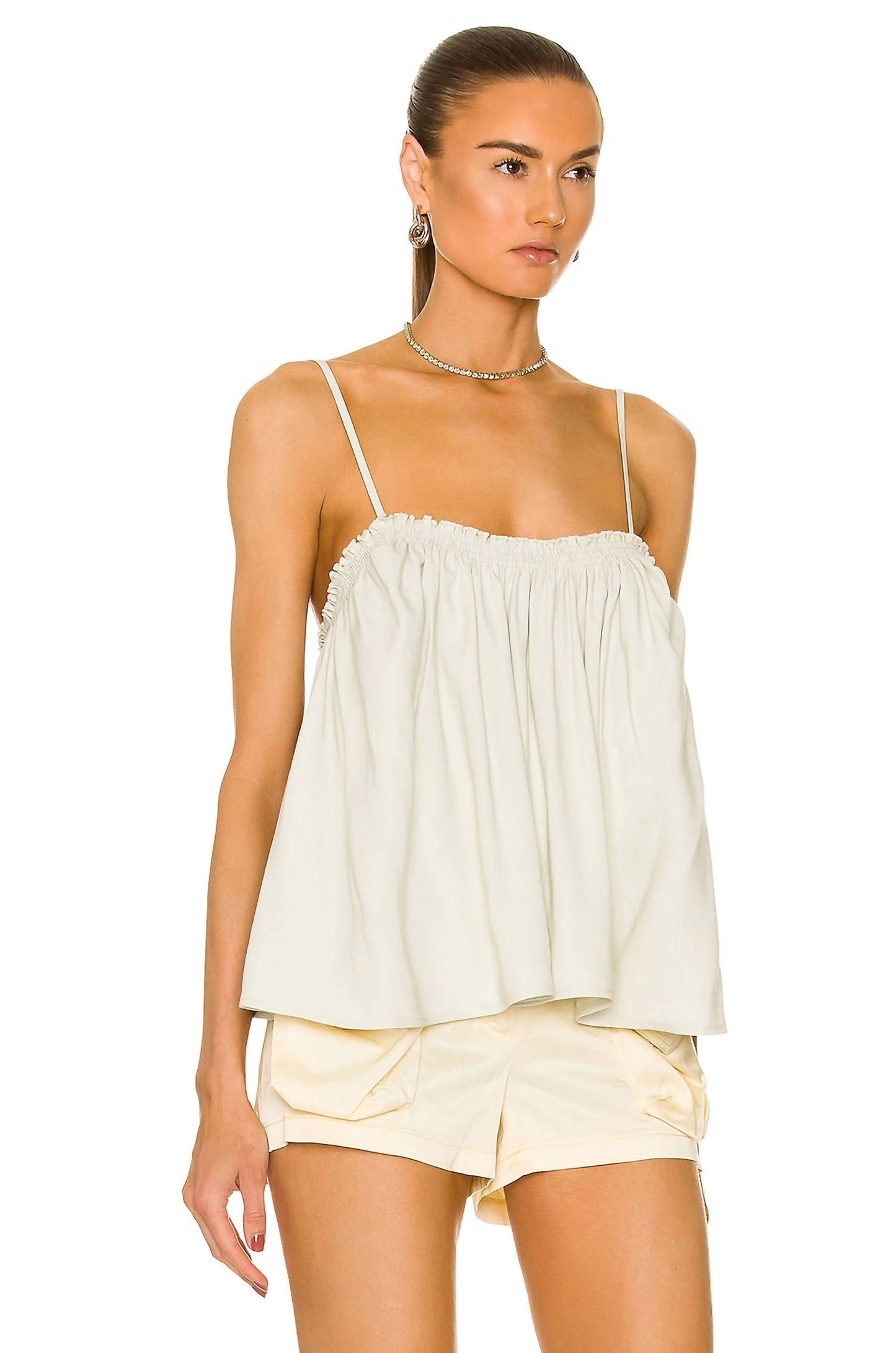 Cathleen Linen Blend Oversized Strappy Tank Top