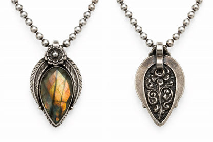 Labradorite Pendant Reversable Necklace