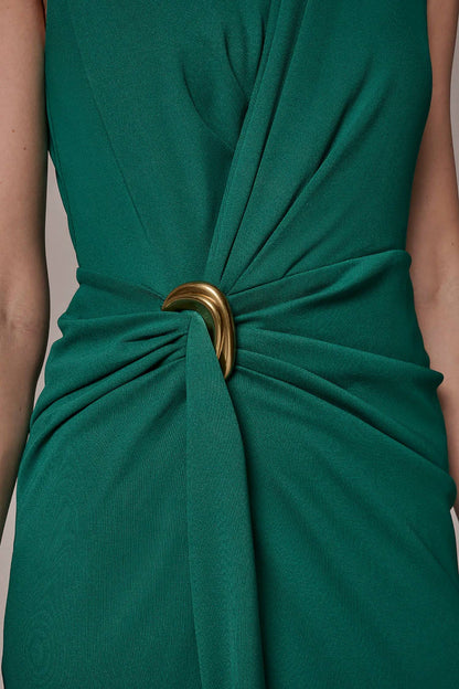 Sleeveless Wrap V-neck Gown