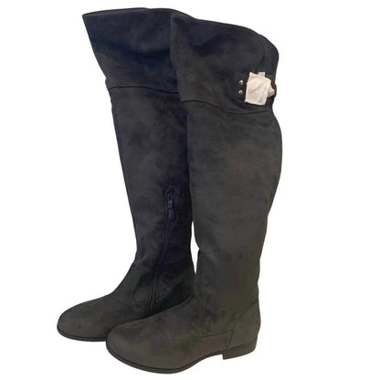 Dream Pairs - Women's Faux Suede Knee High Low Heel Fashion Boots - Rack Hunt