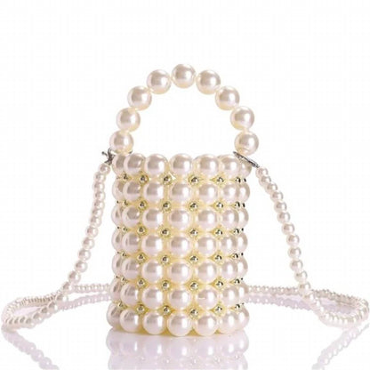Women's Mini Pearls Evening Bucket Bag