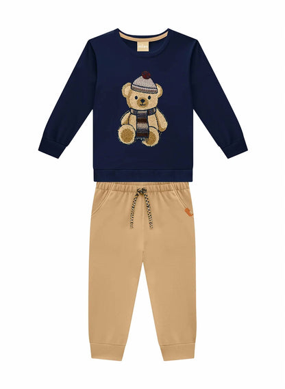 Boys Fleece-lined Sweatshirt And Pants Set