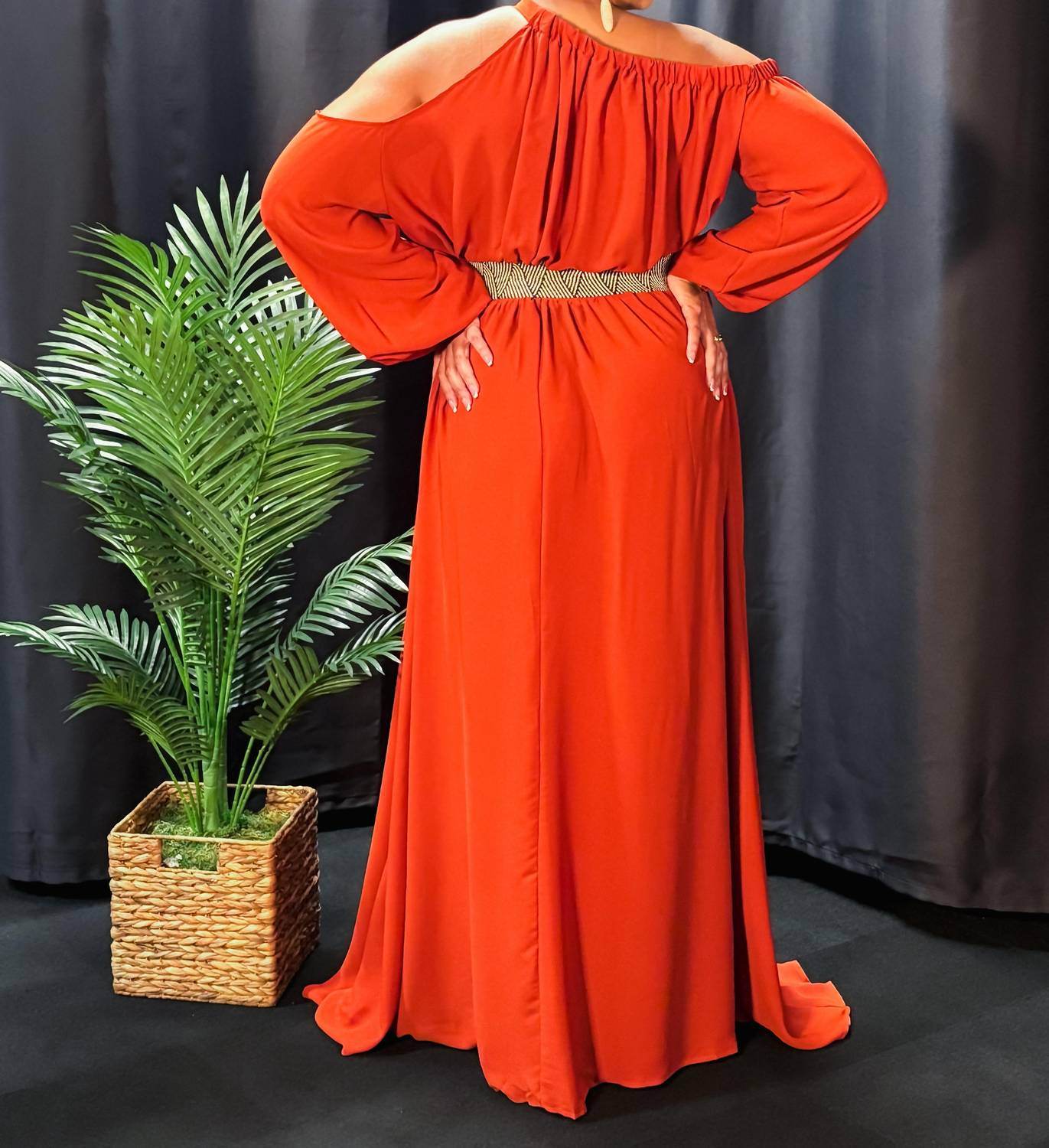 Nina Cheyenne - Rust Radiance Maxi Dress - Rack Hunt -