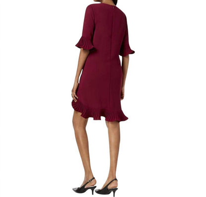 Pleated Flounce Mini Dress