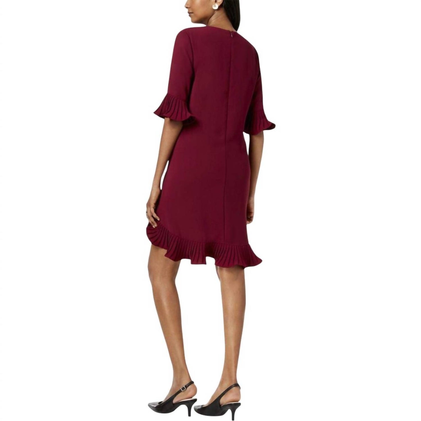 Pleated Flounce Mini Dress