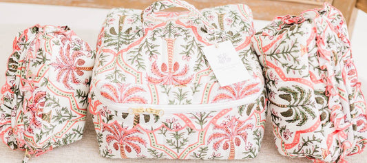 Women's Luxe Quilted Cosmetic Set