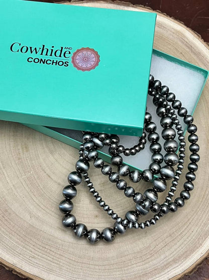 Women's Western Statement 5-strand Faux Sterling Pearl Necklace & Earring Set