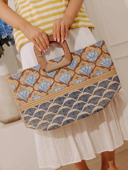 Women's Printed Jute Tote Bag