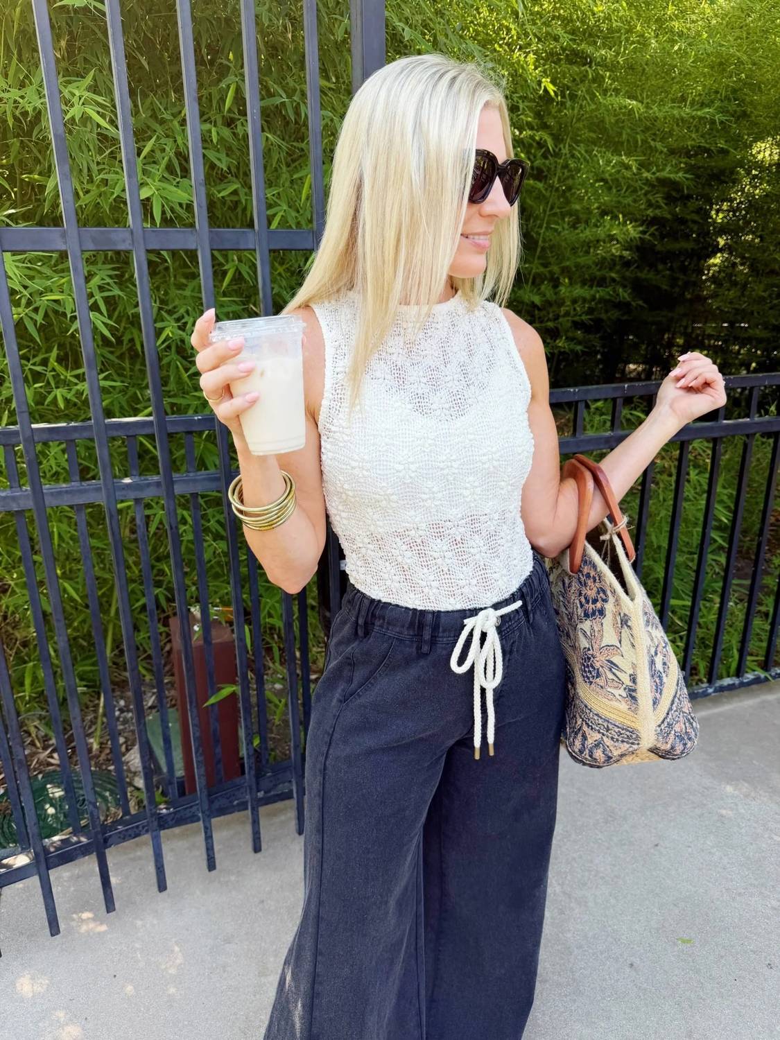 Women's Printed Jute Tote Bag