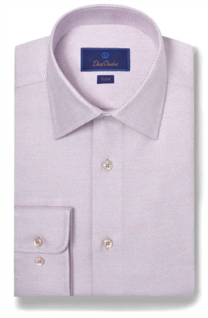 Men's Herringbone Long Sleeve Dress Shirt