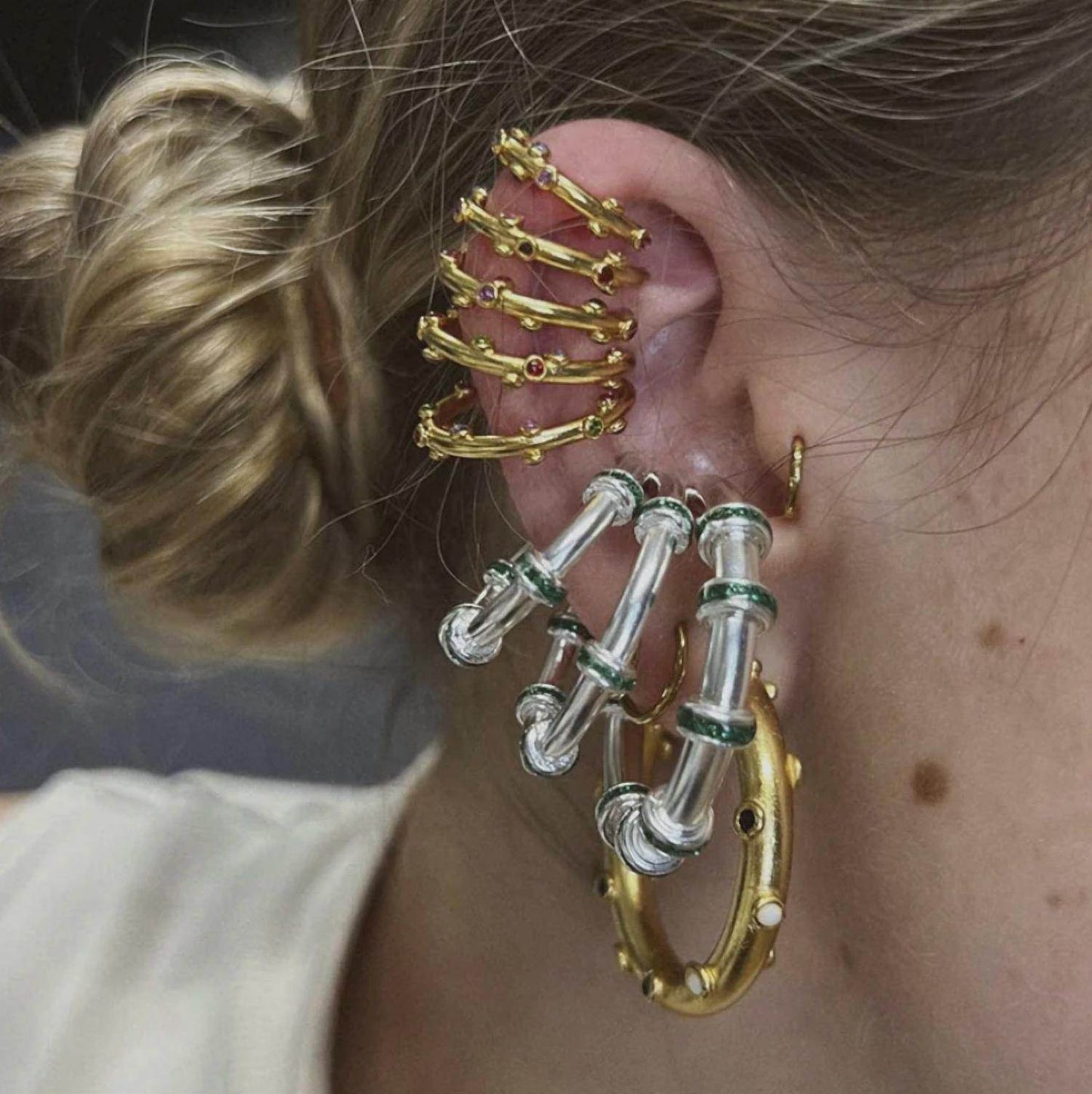 Daniela Salcedo - Women's Trufa Rainbow Hoop Earrings - Rack Hunt -