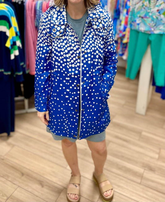 Oopera - Dots Hooded Long Sleeve Rain Jacket - Rack Hunt -