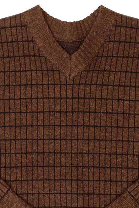 Boys Grid Sweater