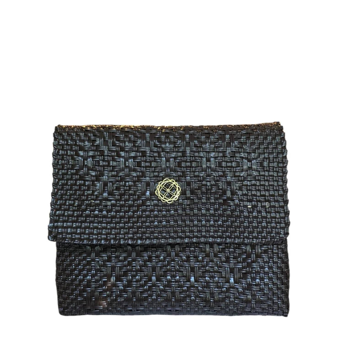 Women's Woven Long Metal Strap Crossbody Bag