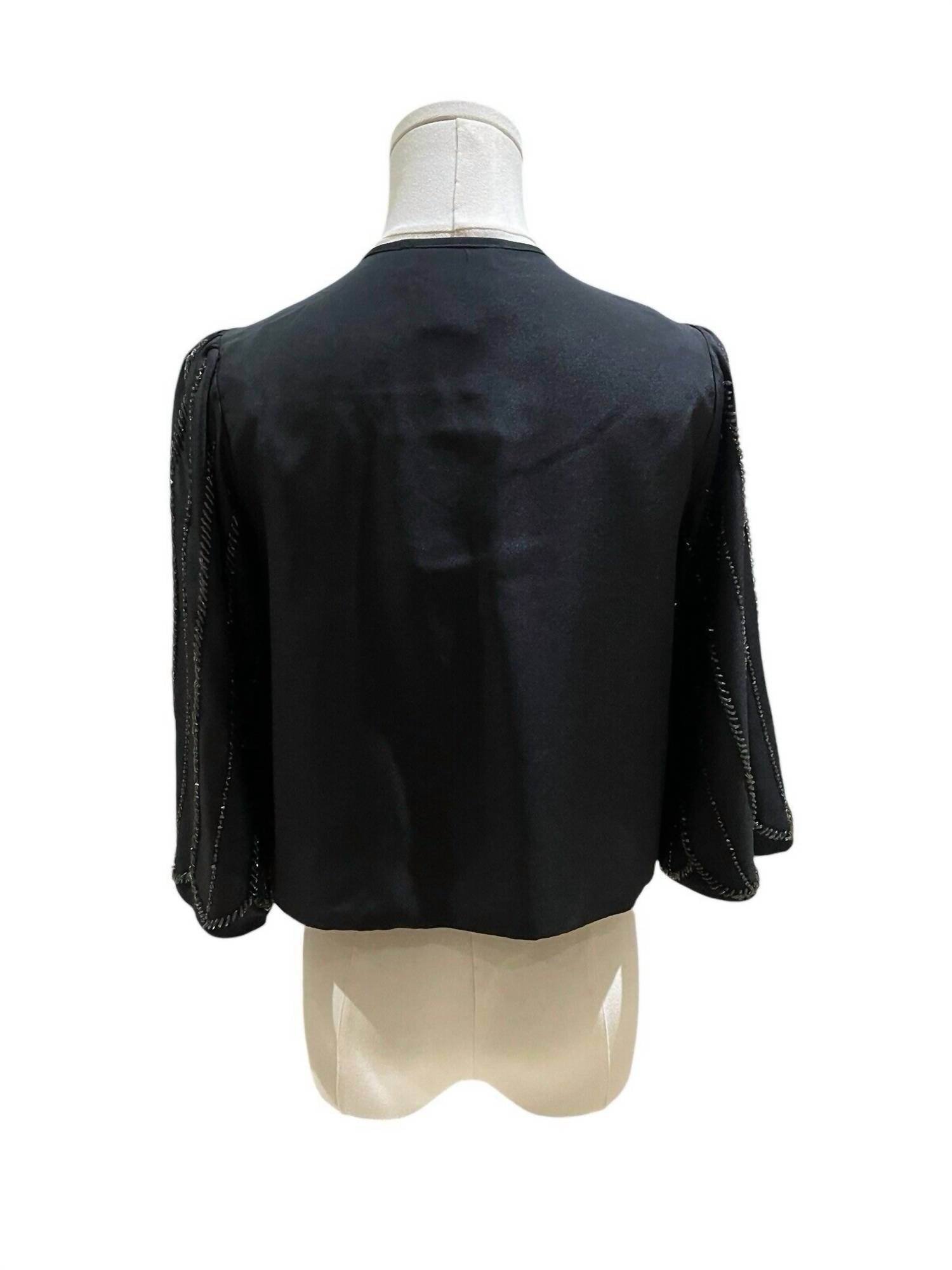 MM Couture - Women's Beaded Shrug Open Front Draped Blouse - Rack Hunt