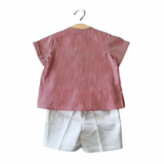 Kid's Striped Short Sleeve Set