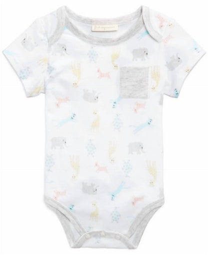 Infant Boys Zoo Print Pocket Bodysuit