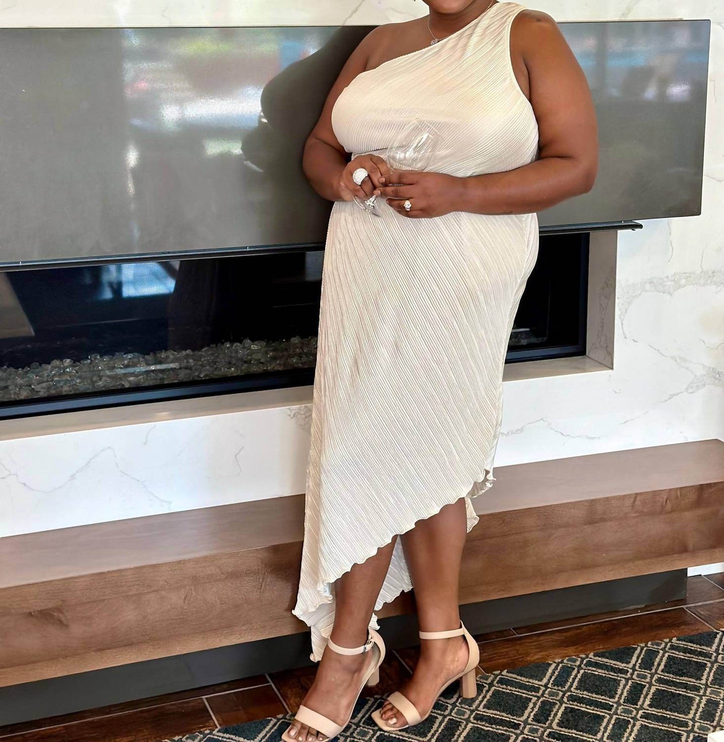 The Curve LA - Lizzo One Shoulder Pleated Dress - Rack Hunt -