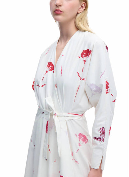 V-neck Cotton Wrap Dress