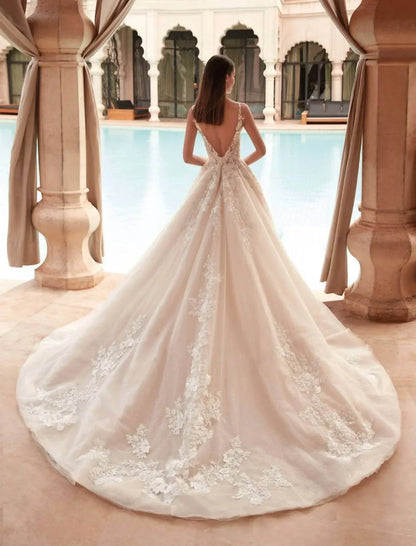 Demetrios - Beaded Lace Tulle Gown - Rack Hunt