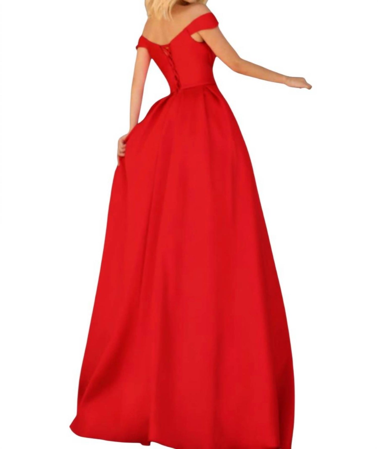 Off-shoulder Fit and Flare Maxi Dress