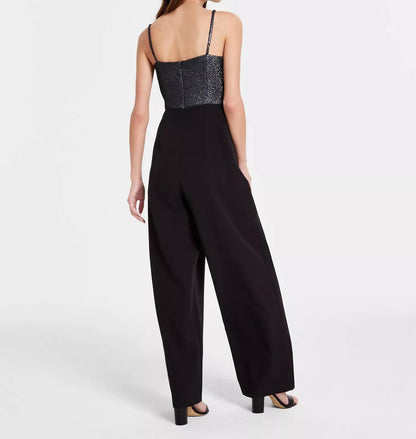 Oversized Bow Jacquard Jumpsuit